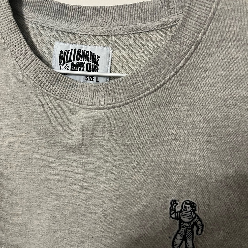 Billionaire Boys Club Heather Gray Crewneck with Astronaut Logo image 4